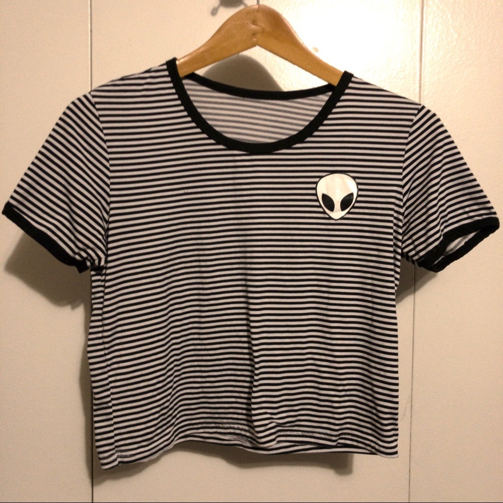 ALIEN STRIPPED T-SHIRT